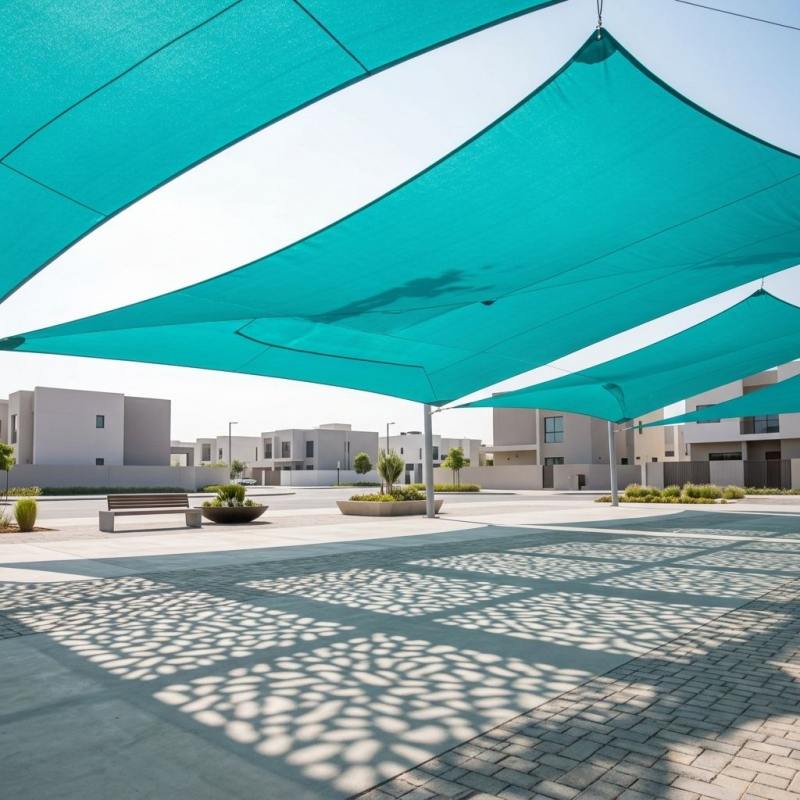 Shade Sail 100% Virgin HDPE UV Block Permeable Mesh Τέντα